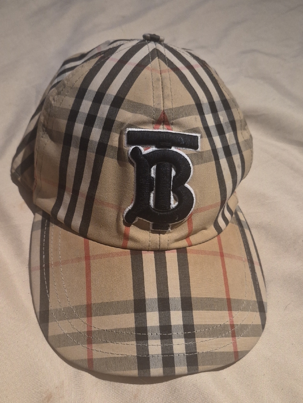 Burberry Beige Check Cap with Black Interior
